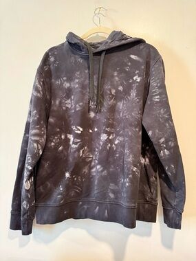Armani Exchange Black & Gray Tie-Dye Hoodie